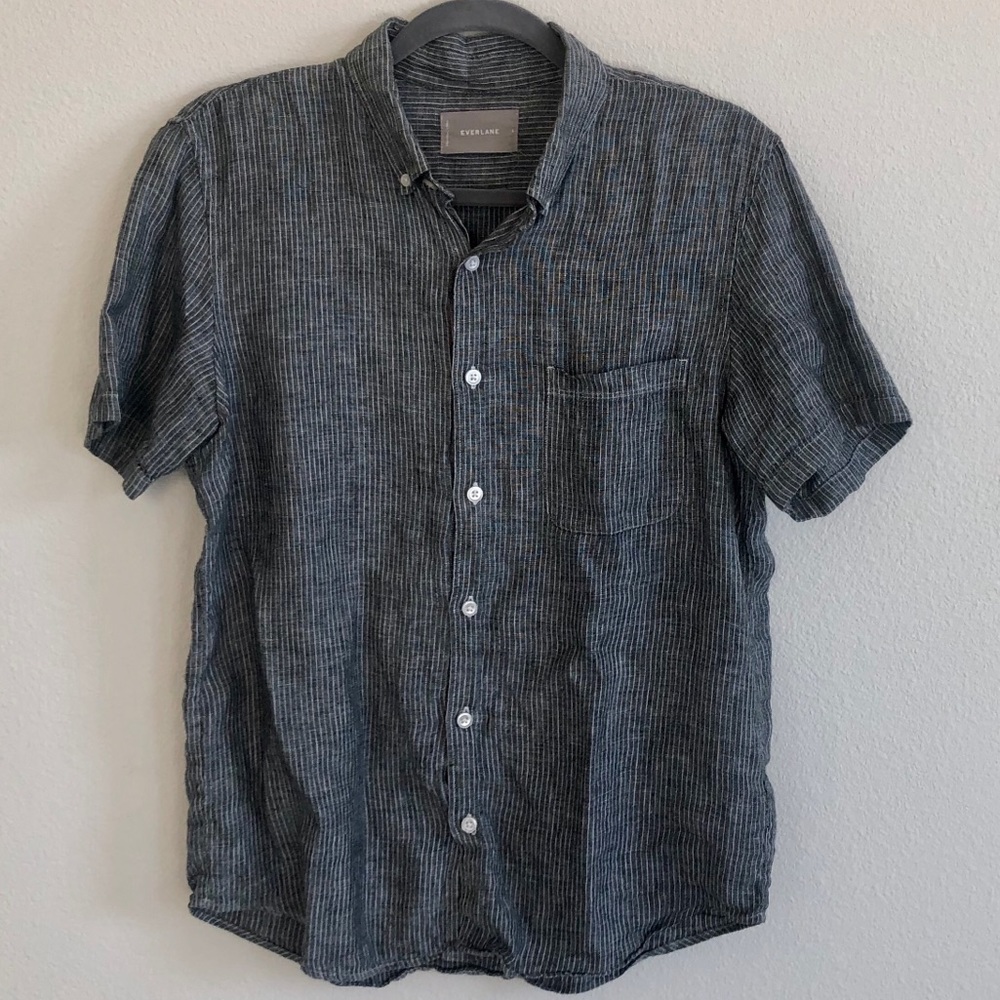 Everlane Striped Linen Button-Down Top